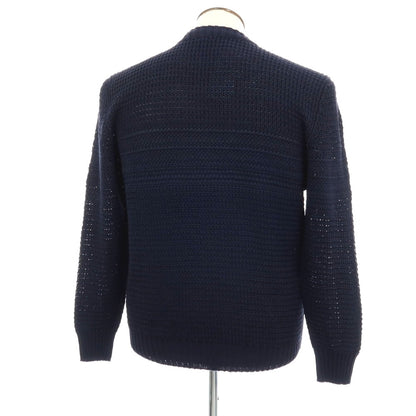 【新品】セッテフィーリ カシミア Settefili Cashmere リネンコットン クルーネック プルオーバーニット ネイビー【サイズ52/L】【 状態ランクN 】【 メンズ 】