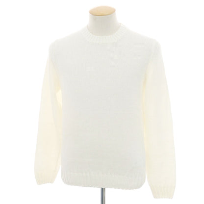 【新品】セッテフィーリ カシミア Settefili Cashmere リネンコットン クルーネック プルオーバーニット ホワイト【 44 】【 状態ランクN 】【 メンズ 】