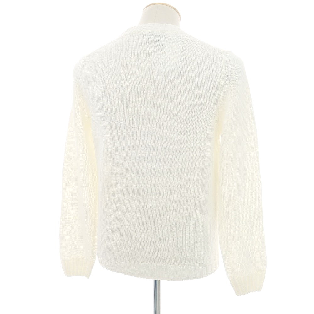 【新品】セッテフィーリ カシミア Settefili Cashmere リネンコットン クルーネック プルオーバーニット ホワイト【 44 】【 状態ランクN 】【 メンズ 】