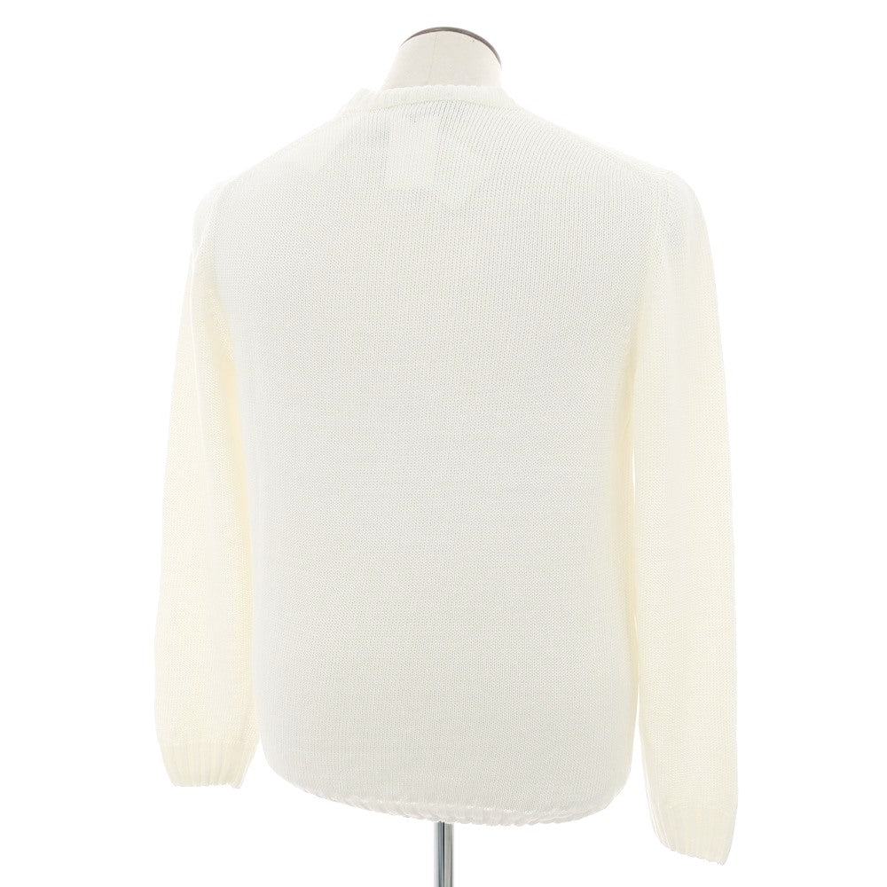【新品】セッテフィーリ カシミア Settefili Cashmere リネンコットン クルーネック プルオーバーニット ホワイト【 52/L 】【 状態ランクN 】【 メンズ 】