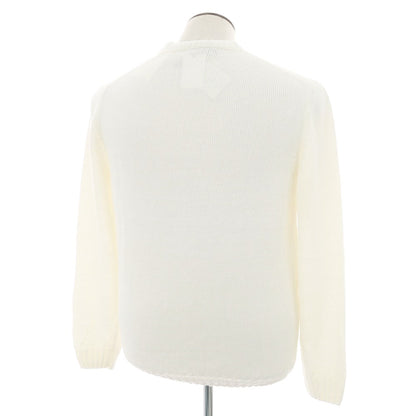 【新品】セッテフィーリ カシミア Settefili Cashmere リネンコットン クルーネック プルオーバーニット ホワイト【 52/L 】【 状態ランクN 】【 メンズ 】