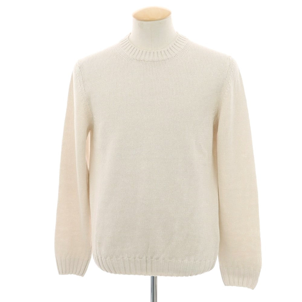【新品】セッテフィーリ カシミア Settefili Cashmere リネンコットン クルーネック プルオーバーニット アイボリー【 46/XS 】【 状態ランクN 】【 メンズ 】