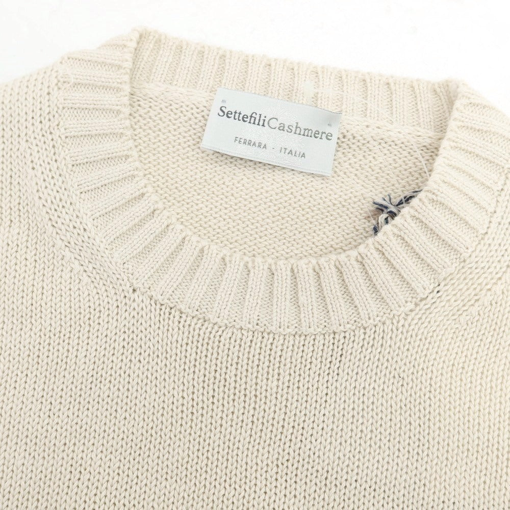【新品】セッテフィーリ カシミア Settefili Cashmere リネンコットン クルーネック プルオーバーニット アイボリー【 46/XS 】【 状態ランクN 】【 メンズ 】