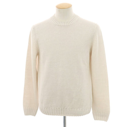 【新品】セッテフィーリ カシミア Settefili Cashmere リネンコットン クルーネック プルオーバーニット アイボリー【 46/XS 】【 状態ランクN 】【 メンズ 】