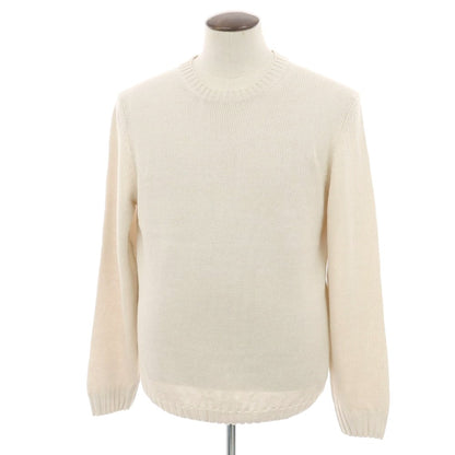 【新品】セッテフィーリ カシミア Settefili Cashmere リネンコットン クルーネック プルオーバーニット アイボリー【 52/L 】【 状態ランクN 】【 メンズ 】