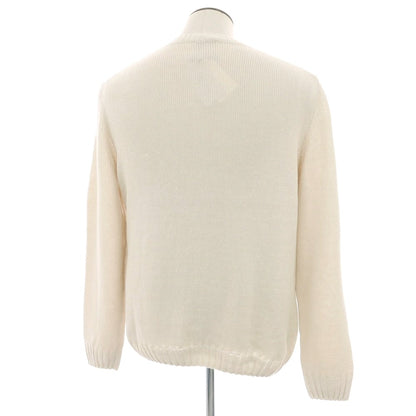 【新品】セッテフィーリ カシミア Settefili Cashmere リネンコットン クルーネック プルオーバーニット アイボリー【 52/L 】【 状態ランクN 】【 メンズ 】