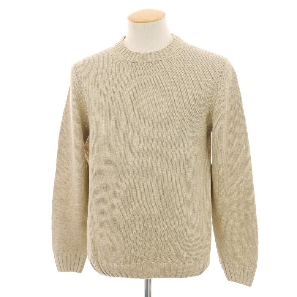【新品】セッテフィーリ カシミア Settefili Cashmere リネンコットン クルーネック プルオーバーニット ベージュ【 46/XS 】【 状態ランクN 】【 メンズ 】