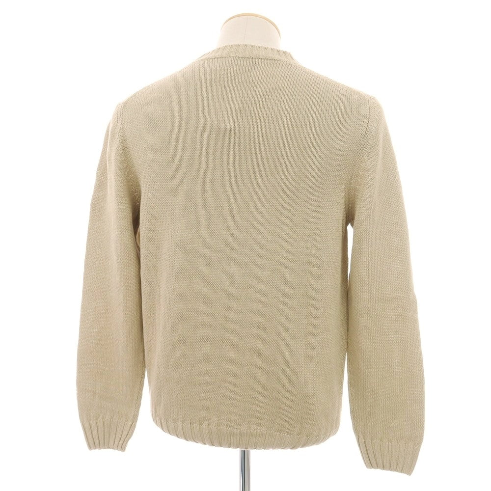 【新品】セッテフィーリ カシミア Settefili Cashmere リネンコットン クルーネック プルオーバーニット ベージュ【 46/XS 】【 状態ランクN 】【 メンズ 】