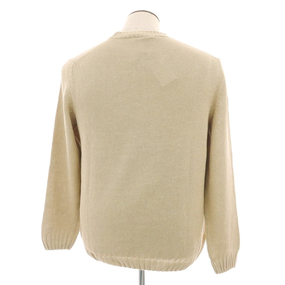 【新品】セッテフィーリ カシミア Settefili Cashmere リネンコットン クルーネック プルオーバーニット ベージュ【 52/L 】【 状態ランクN 】【 メンズ 】