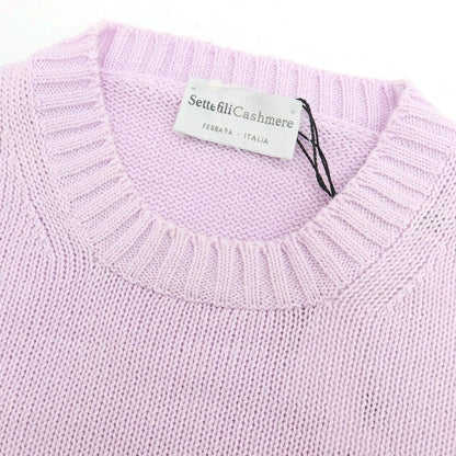 【新品】セッテフィーリ カシミア Settefili Cashmere リネンコットン クルーネック プルオーバーニット ライトパープル【 46/XS 】【 状態ランクN 】【 メンズ 】