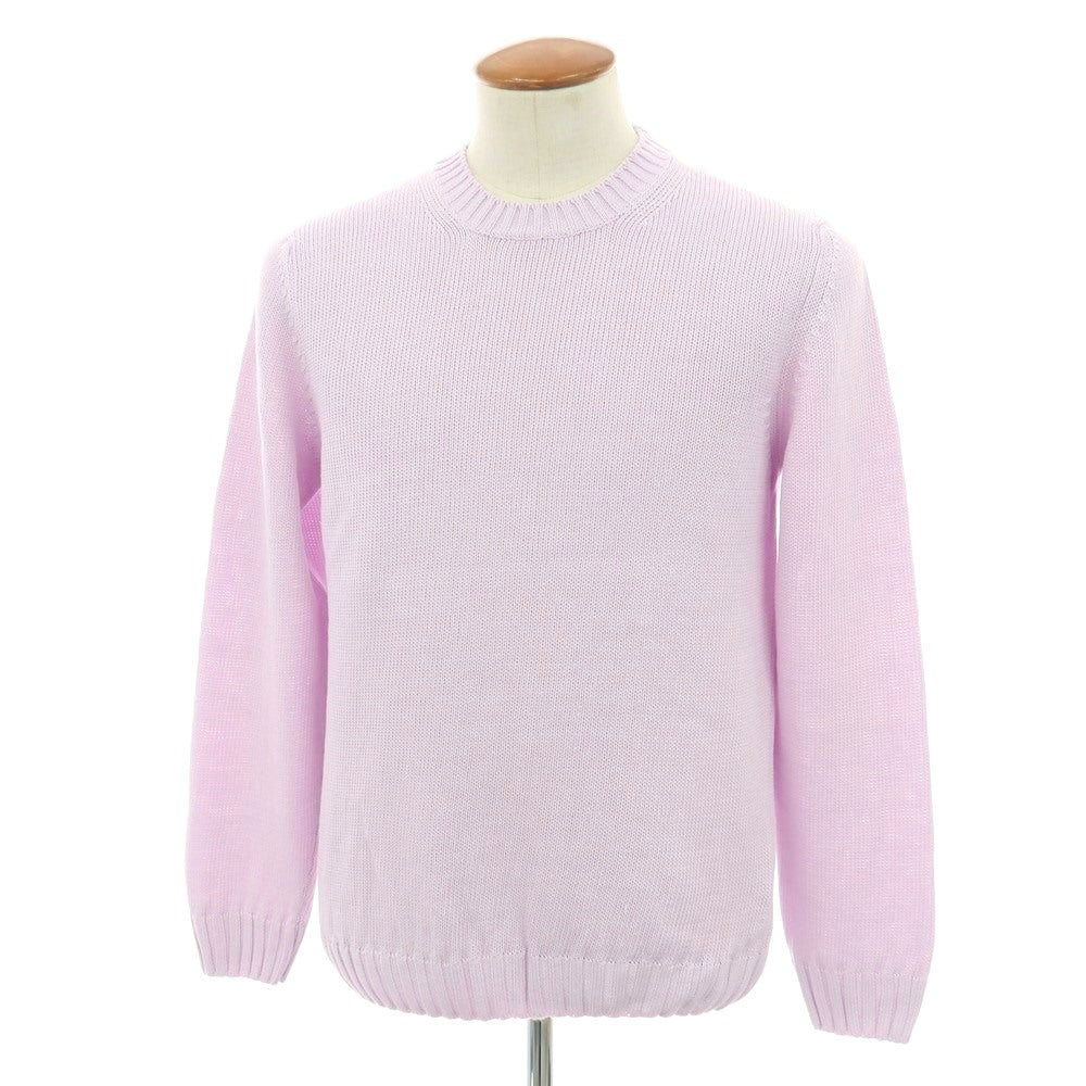 【新品】セッテフィーリ カシミア Settefili Cashmere リネンコットン クルーネック プルオーバーニット ライトパープル【 48/S 】【 状態ランクN 】【 メンズ 】