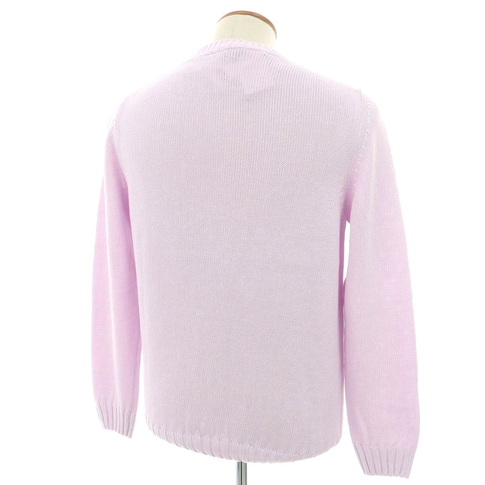 【新品】セッテフィーリ カシミア Settefili Cashmere リネンコットン クルーネック プルオーバーニット ライトパープル【 48/S 】【 状態ランクN 】【 メンズ 】