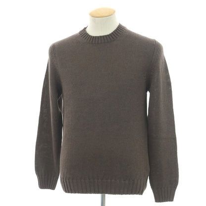 【新品】セッテフィーリ カシミア Settefili Cashmere リネンコットン クルーネック プルオーバーニット ダークブラウン【 46/XS 】【 状態ランクN 】【 メンズ 】