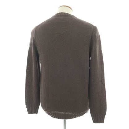 【新品】セッテフィーリ カシミア Settefili Cashmere リネンコットン クルーネック プルオーバーニット ダークブラウン【 48/S 】【 状態ランクN 】【 メンズ 】