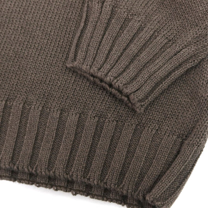 【新品】セッテフィーリ カシミア Settefili Cashmere リネンコットン クルーネック プルオーバーニット ダークブラウン【 48/S 】【 状態ランクN 】【 メンズ 】