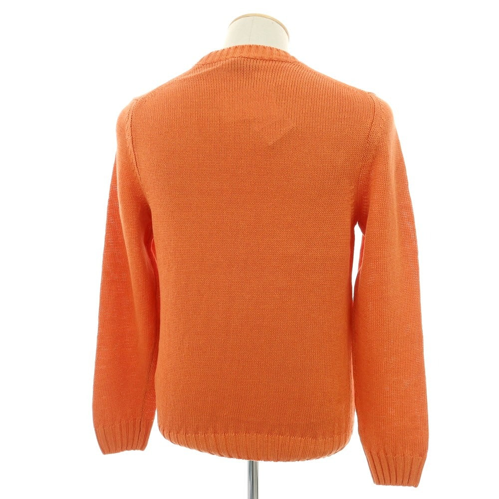 【新品】セッテフィーリ カシミア Settefili Cashmere リネンコットン クルーネック プルオーバーニット オレンジ【サイズ44】【 状態ランクN 】【 メンズ 】 [EPD]