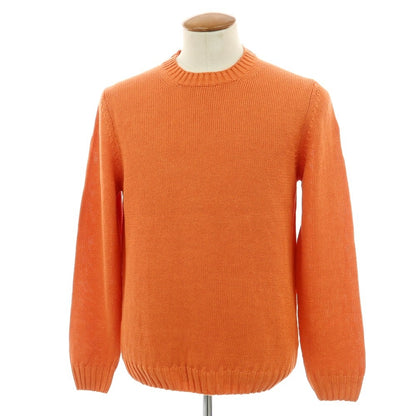 【新品】セッテフィーリ カシミア Settefili Cashmere リネンコットン クルーネック プルオーバーニット オレンジ【 48/S 】【 状態ランクN 】【 メンズ 】