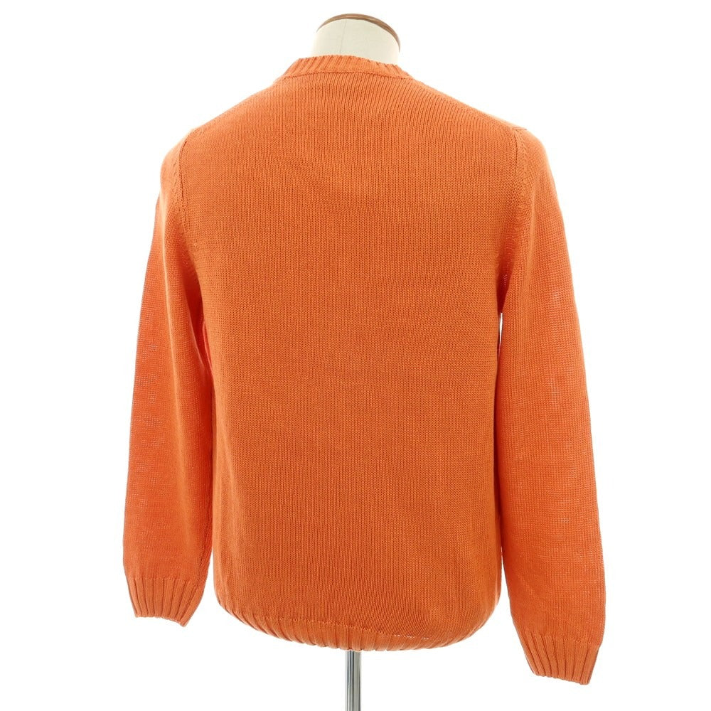 【新品】セッテフィーリ カシミア Settefili Cashmere リネンコットン クルーネック プルオーバーニット オレンジ【 50/M 】【 状態ランクN 】【 メンズ 】