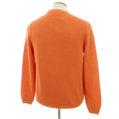 【新品】セッテフィーリ カシミア Settefili Cashmere リネンコットン クルーネック プルオーバーニット オレンジ【 50/M 】【 状態ランクN 】【 メンズ 】