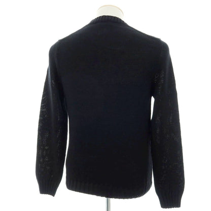 【新品】セッテフィーリ カシミア Settefili Cashmere リネンコットン クルーネック プルオーバーニット ブラック【 44 】【 状態ランクN 】【 メンズ 】