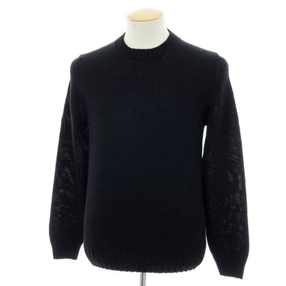 【新品】セッテフィーリ カシミア Settefili Cashmere リネンコットン クルーネック プルオーバーニット ブラック【 46/XS 】【 状態ランクN 】【 メンズ 】