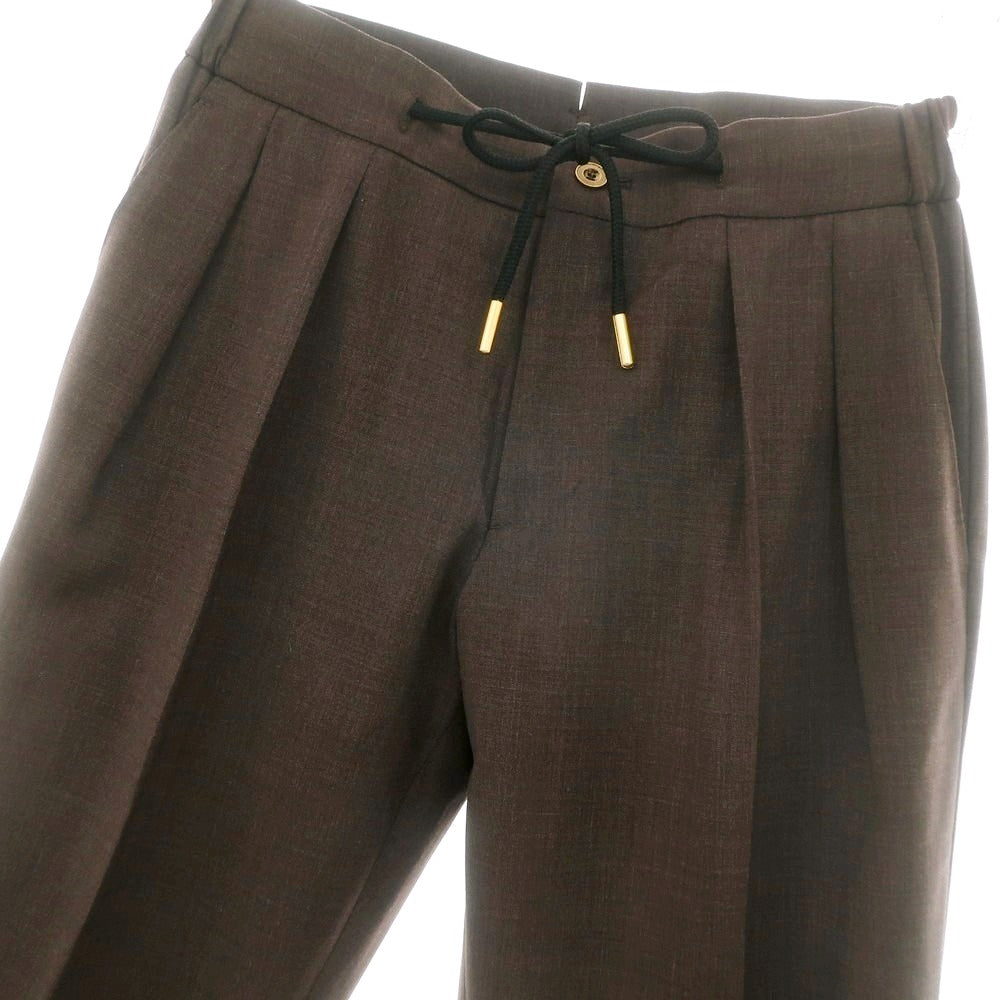【新品】ベルウィッチ BERWICH ストレッチポリエステルウール イージースラックスパンツ ブラウン【 42 】【 状態ランクN 】【 メンズ 】