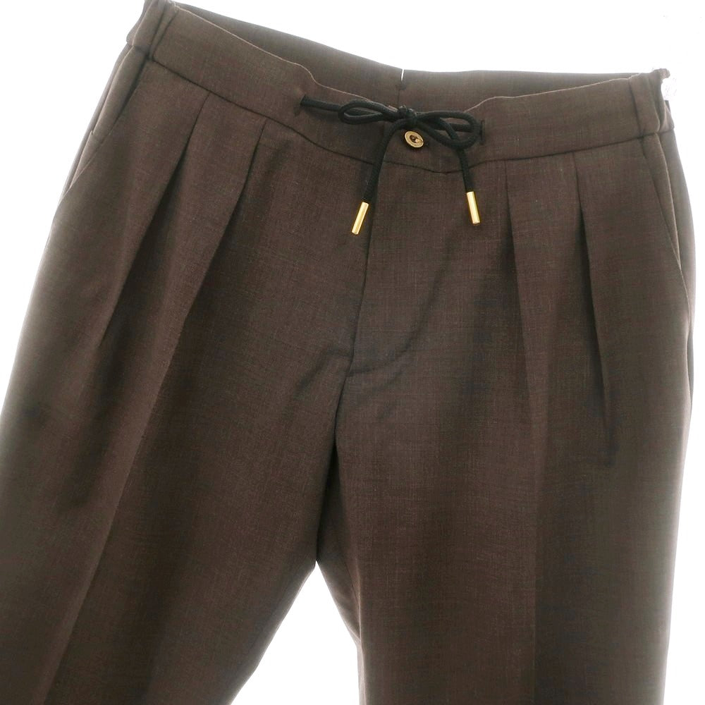 【新品】ベルウィッチ BERWICH ストレッチポリエステルウール イージースラックスパンツ ブラウン【 48 】【 状態ランクN 】【 メンズ 】