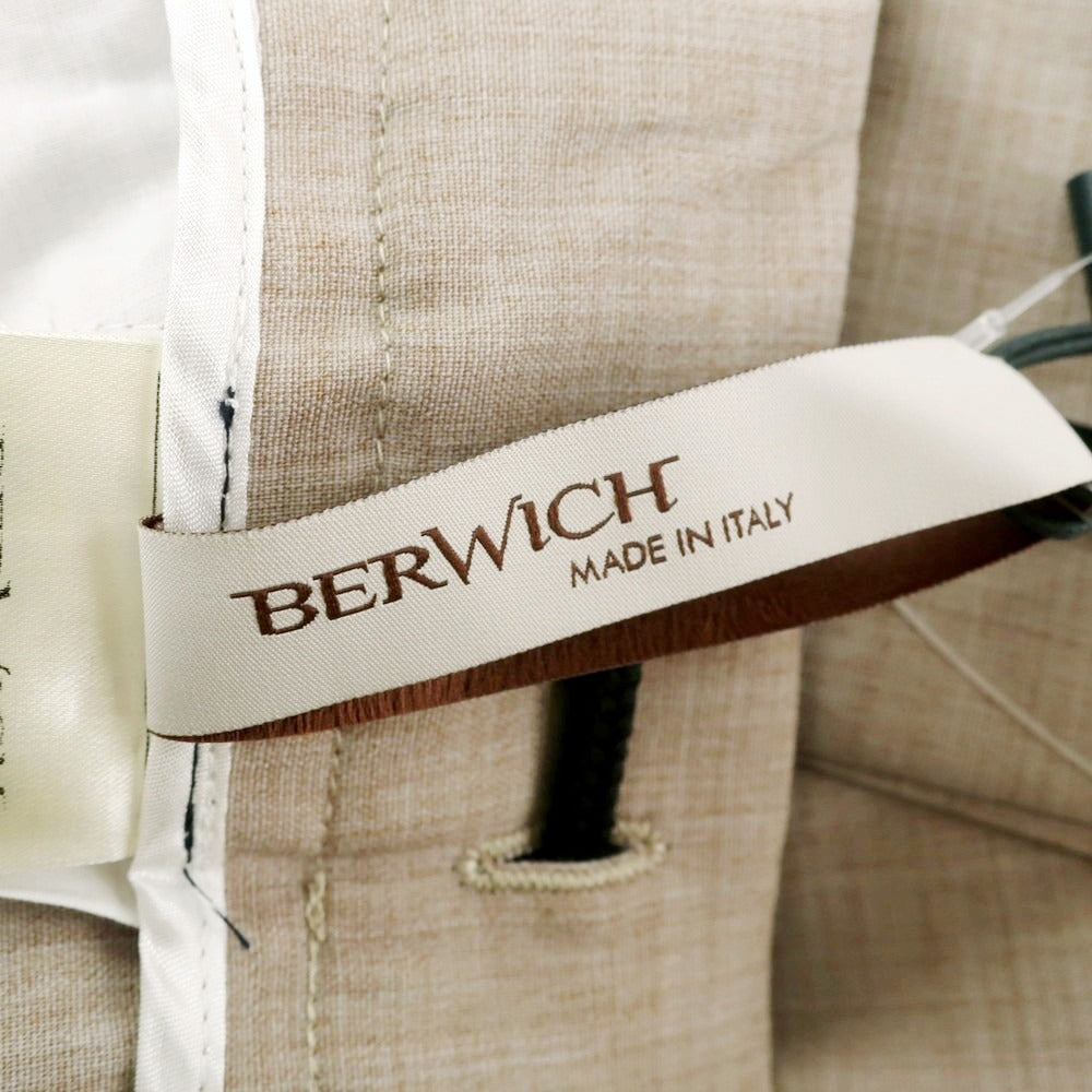 【新品】ベルウィッチ BERWICH ストレッチポリエステルウール イージースラックスパンツ ベージュ【 48 】【 状態ランクN 】【 メンズ 】
