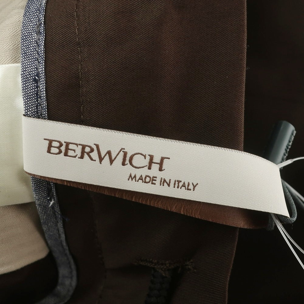 【新品】ベルウィッチ BERWICH ストレッチ コットン イージースラックスパンツ ブラウン【 50 】【 状態ランクN 】【 メンズ 】