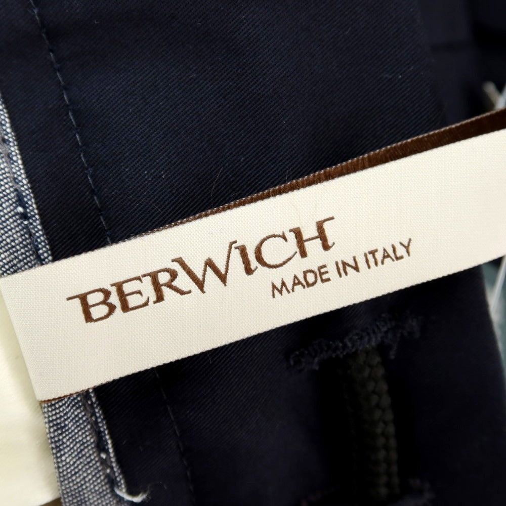 【新品】ベルウィッチ BERWICH ストレッチ コットン イージースラックスパンツ ネイビー【 44 】【 状態ランクN 】【 メンズ 】