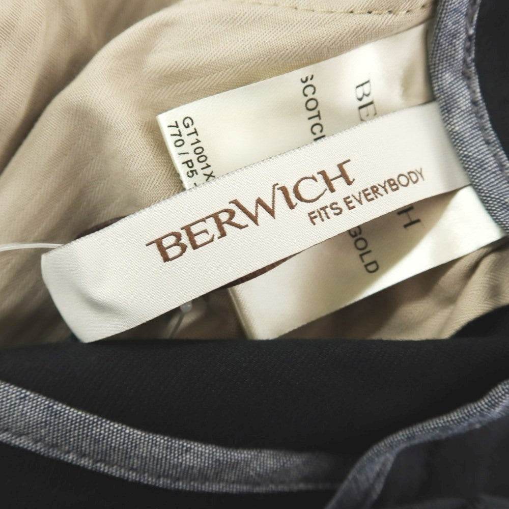 【新品】ベルウィッチ BERWICH レーヨンナイロン ジャージー イージースラックスパンツ ブラック【 48 】【 状態ランクN 】【 メンズ 】