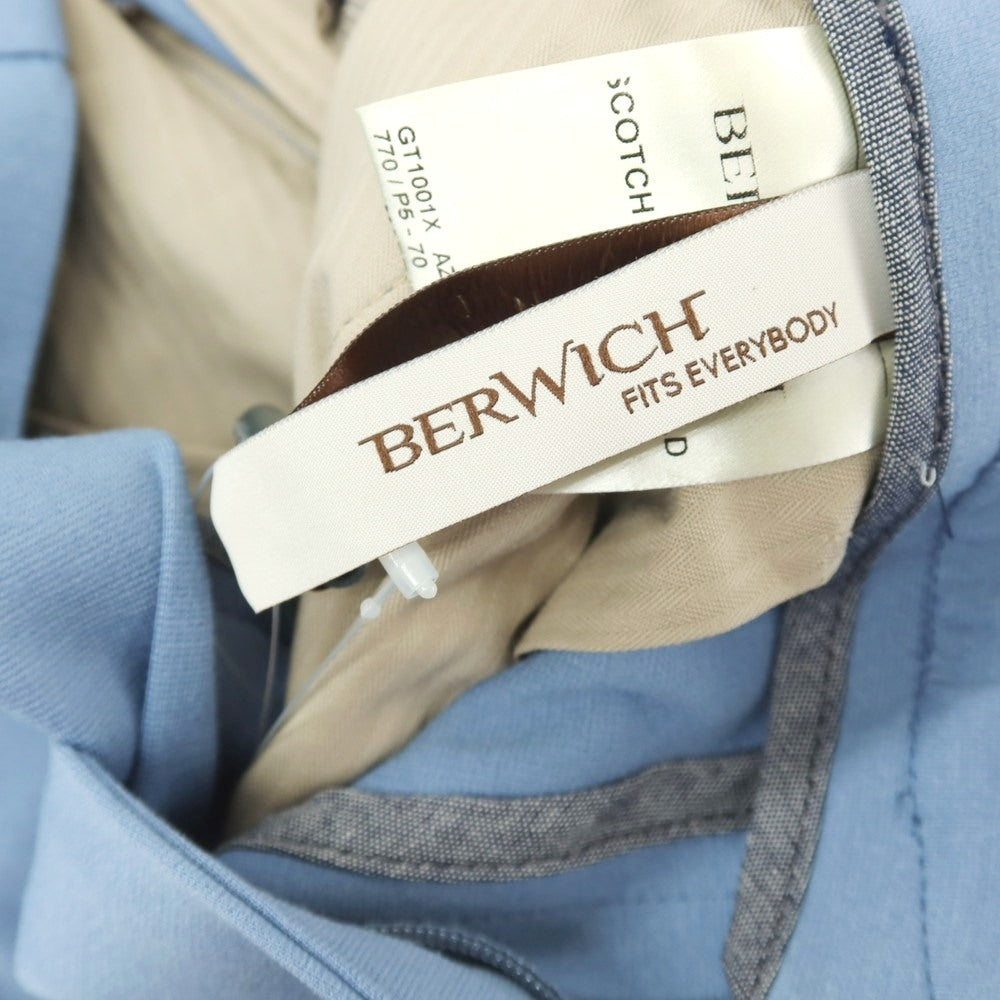 【新品】ベルウィッチ BERWICH レーヨンナイロン ジャージー イージースラックスパンツ ライトブルー【 44 】【 状態ランクN 】【 メンズ 】