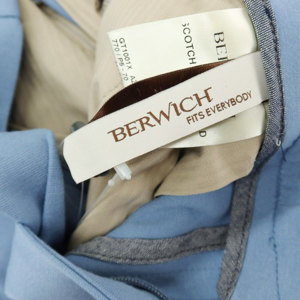【新品】ベルウィッチ BERWICH レーヨンナイロン ジャージー イージースラックスパンツ ライトブルー【 48 】【 状態ランクN 】【 メンズ 】