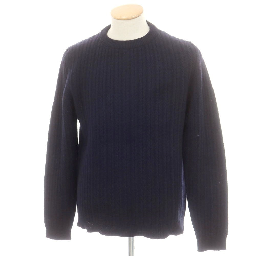 【中古】バフィー BAFY ウール クルーネック プルオーバーニット ネイビー【 46 】【 状態ランクC 】【 メンズ 】