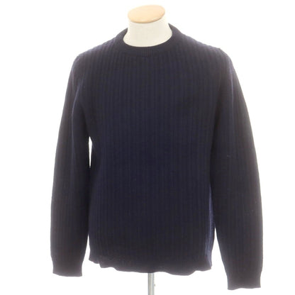 【中古】バフィー BAFY ウール クルーネック プルオーバーニット ネイビー【 46 】【 状態ランクC 】【 メンズ 】