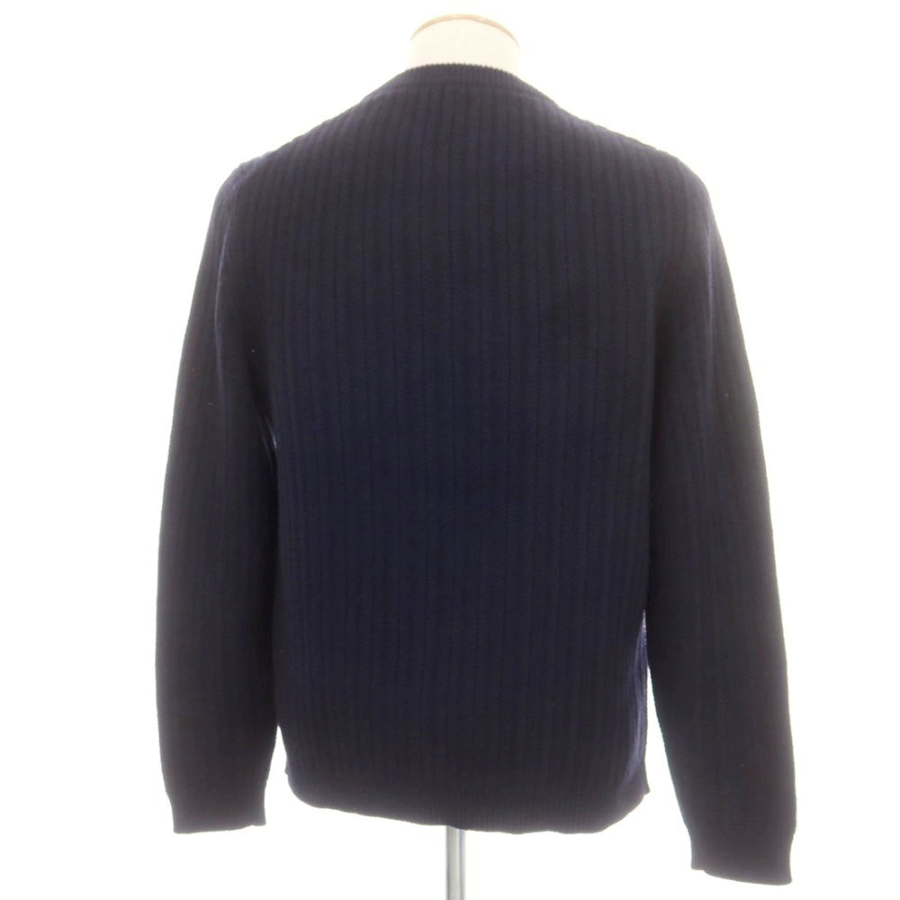 【中古】バフィー BAFY ウール クルーネック プルオーバーニット ネイビー【 46 】【 状態ランクC 】【 メンズ 】