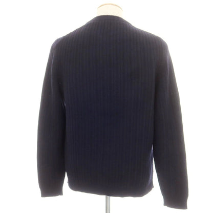 【中古】バフィー BAFY ウール クルーネック プルオーバーニット ネイビー【 46 】【 状態ランクC 】【 メンズ 】