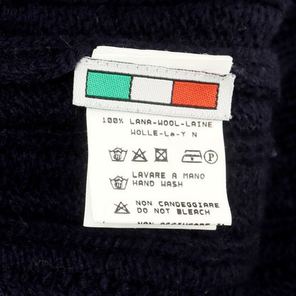 【中古】バフィー BAFY ウール クルーネック プルオーバーニット ネイビー【 46 】【 状態ランクC 】【 メンズ 】