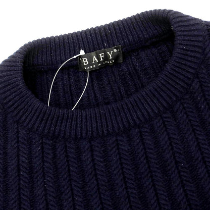 【中古】バフィー BAFY ウール クルーネック プルオーバーニット ネイビー【 46 】【 状態ランクC 】【 メンズ 】