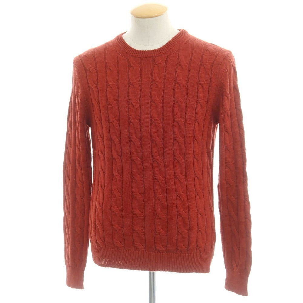 【中古】アレッサンドロルッピ Alessandro Luppi コットン ケーブル編み プルオーバーニット ダークオレンジレッド【 46 】【 状態ランクB 】【 メンズ 】