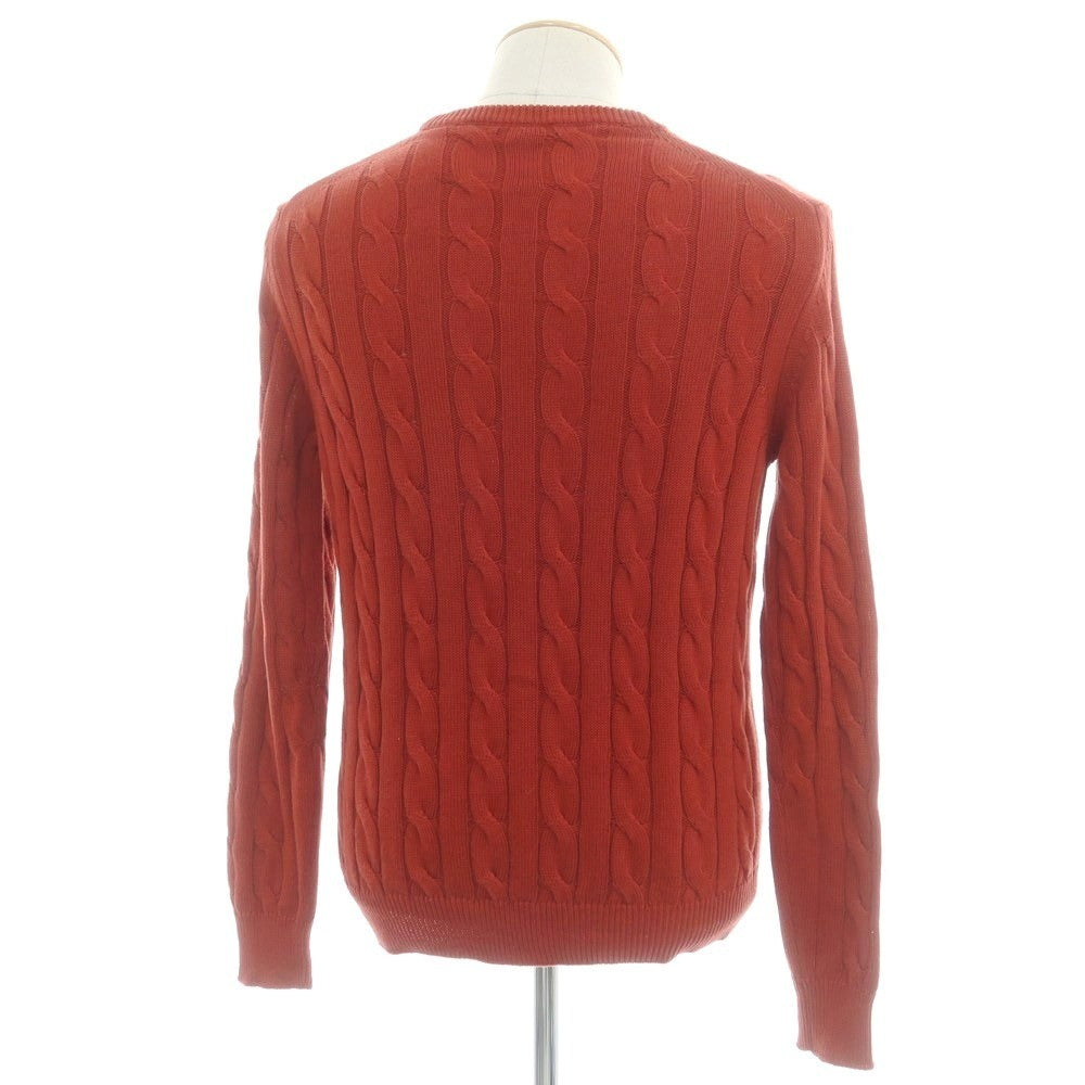 【中古】アレッサンドロルッピ Alessandro Luppi コットン ケーブル編み プルオーバーニット ダークオレンジレッド【 46 】【 状態ランクB 】【 メンズ 】