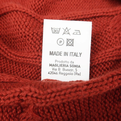【中古】アレッサンドロルッピ Alessandro Luppi コットン ケーブル編み プルオーバーニット ダークオレンジレッド【 46 】【 状態ランクB 】【 メンズ 】