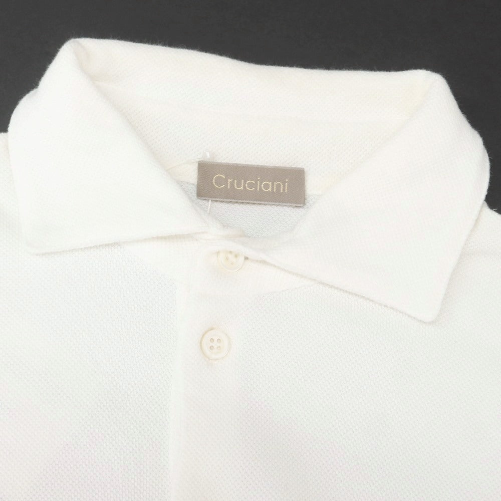 【中古】クルチアーニ CRUCIANI 鹿の子コットン 半袖ポロシャツ ホワイト【 46 】【 状態ランクD 】【 メンズ 】