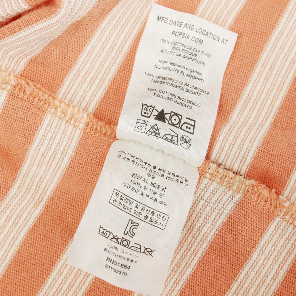 【中古】パタゴニア patagonia コットン ボーダー 半袖Ｔシャツ サーモンピンクxホワイト【 S 】【 状態ランクB 】【 メンズ 】