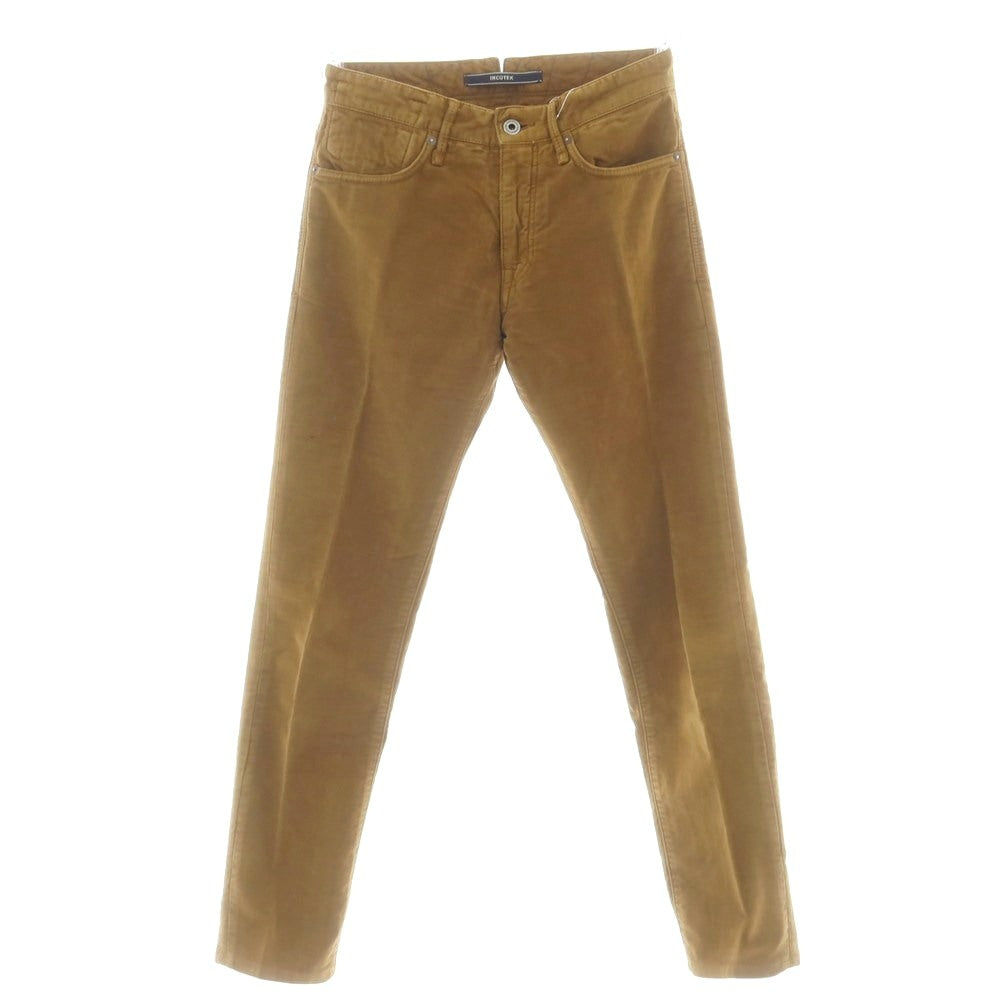 【中古】インコテックス INCOTEX ストレッチ コットン モールスキン 5ポケットパンツ カーキブラウン【 29 】【 状態ランクC 】【 メンズ 】