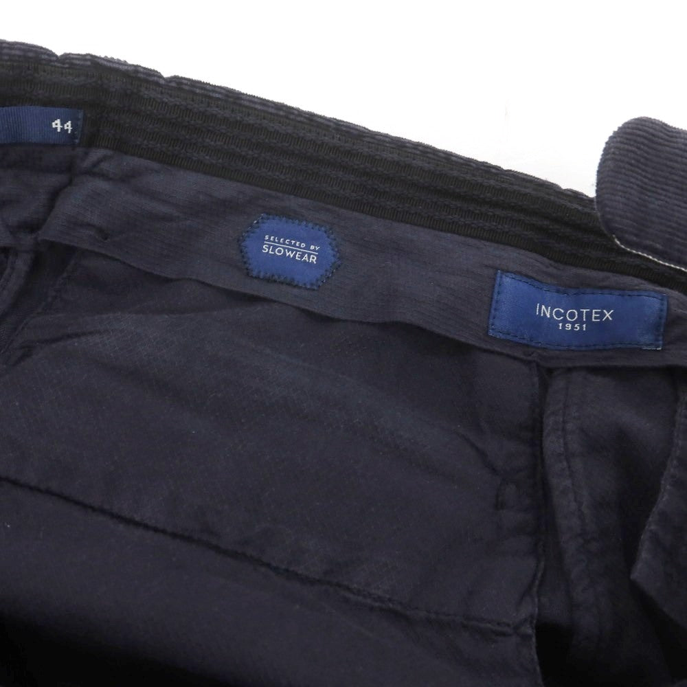【中古】インコテックス INCOTEX ストレッチ コットン コーデュロイパンツ ネイビー【 44 】【 状態ランクC 】【 メンズ 】