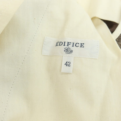 【中古】エディフィス EDIFICE ストレッチ ウールナイロン ドレススラックスパンツ ブラウン【 42 】【 状態ランクC 】【 メンズ 】