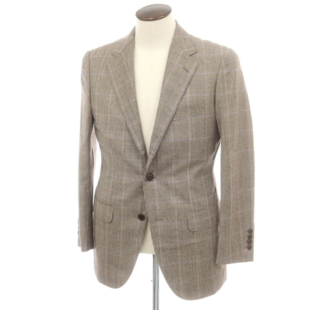 【中古】ルシック Le Chic ウール チェック テーラードジャケット ブラックxベージュ【 A7 】【 状態ランクB 】【 メンズ 】