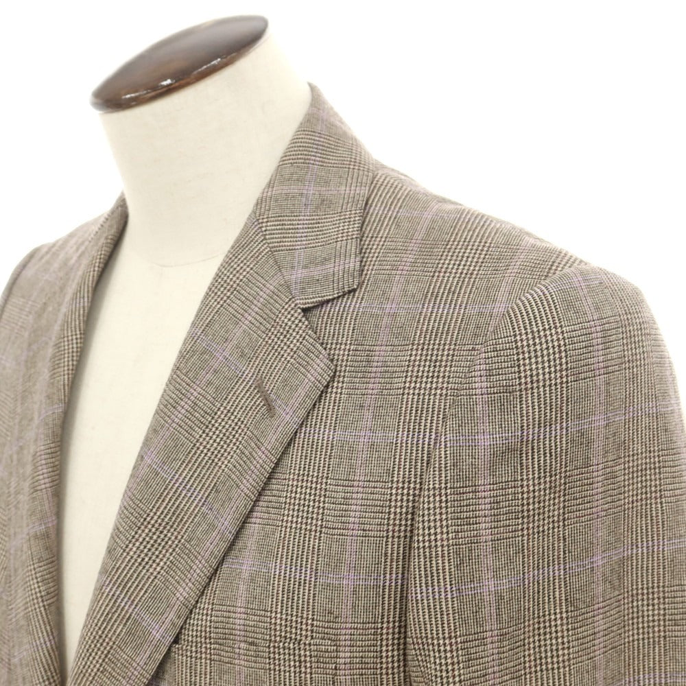 【中古】ルシック Le Chic ウール チェック テーラードジャケット ブラックxベージュ【サイズA7】【 状態ランクB 】【 メンズ 】 [DPD]