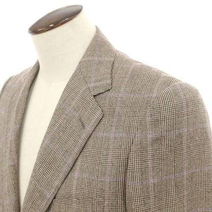 【中古】ルシック Le Chic ウール チェック テーラードジャケット ブラックxベージュ【サイズA7】【 状態ランクB 】【 メンズ 】 [DPD]